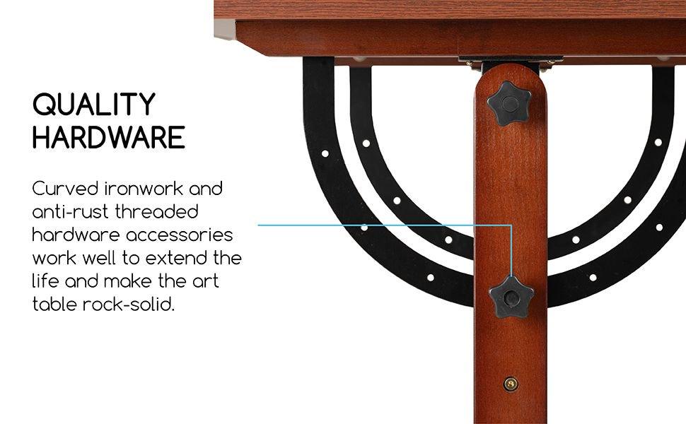 MEEDEN Wood Drafting Table,Artist Drawing Table with Height Adjustable & Tilting Large Surface Tabletop,Studio Painting Table,Art Craft Desk for Writing,Reading,Working Desk,Walnut Color