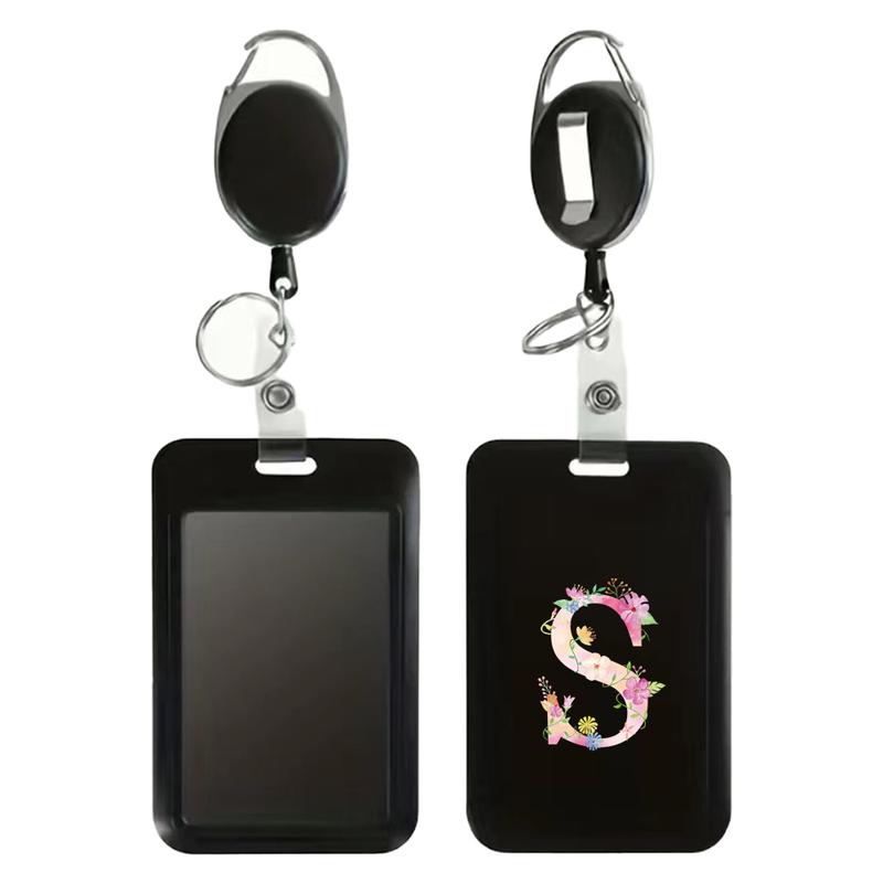 Retractable Badge Holder, Portable ID Card Reel, Card Sleeve with Breakaway Safety Clip-on, Adjustable Nylon Cord & Metal Spring Clip for Nurses, Teachers & Office Workers, Badge Reels Retractable