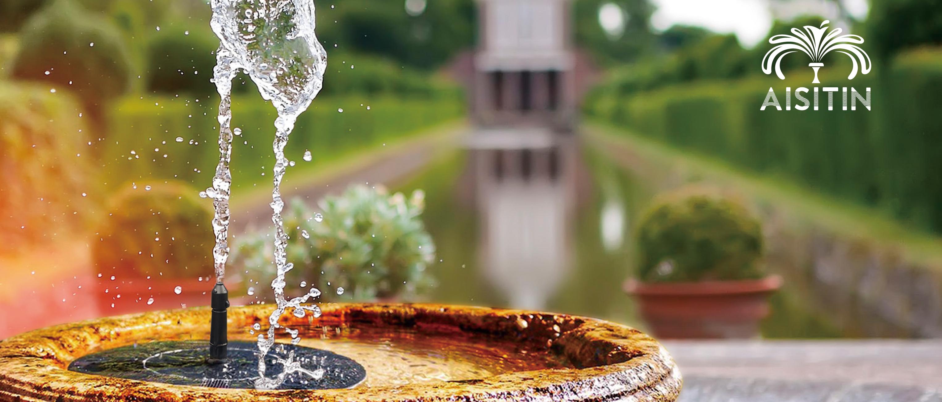 AISITIN 3.5W Solar Fountain Pump for Water Feature Outdoor DIY Solar Bird Bath Fountain with Multiple Nozzles, Solar Powered Water Fountain for Garden