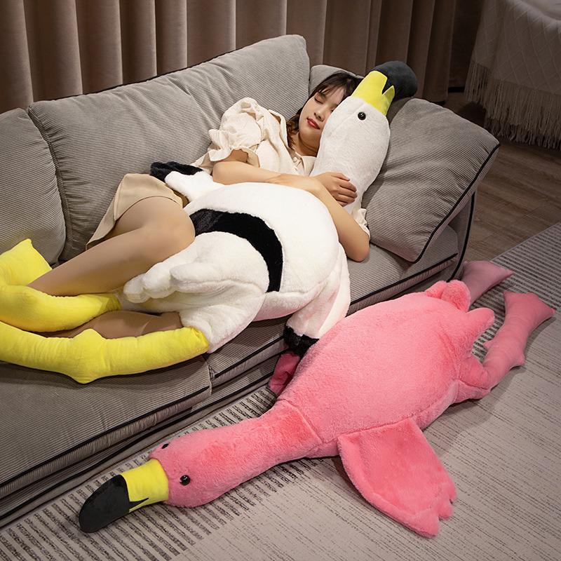 Big Size Flamingo Doll Stuffed Toy Soft Big Pillow Girl Heart-shaped Rag Bed Leg Birthday Christmas Gift Plush Toys