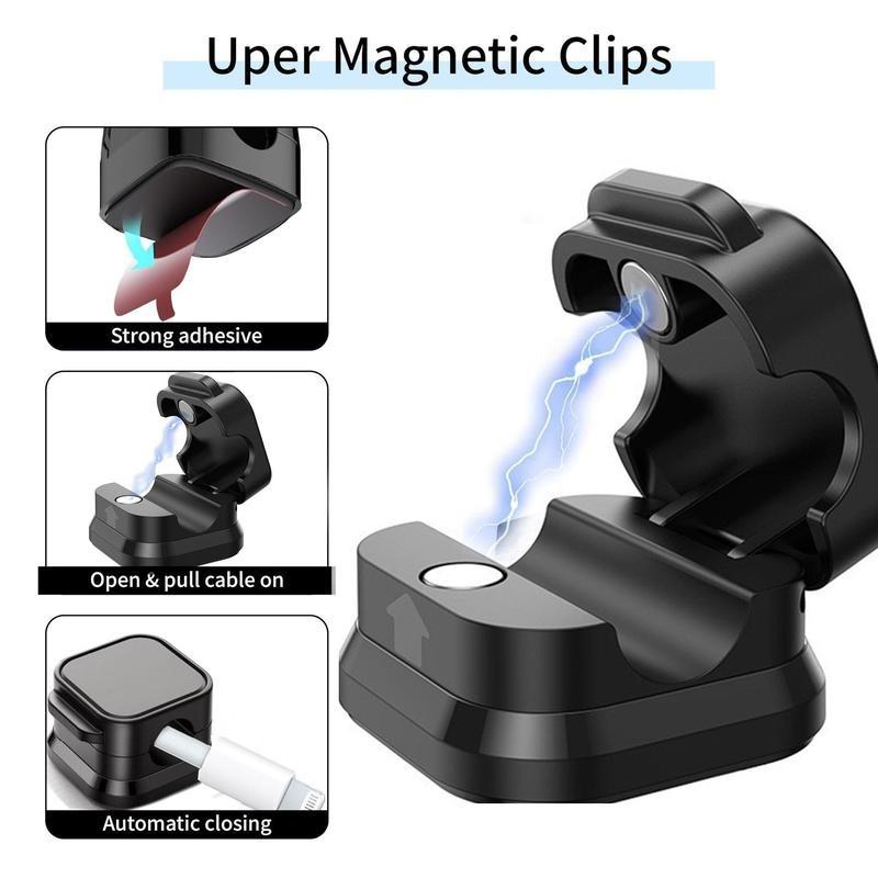 Cable Organizer, 3Counts Multifunctional Magnetic Cable Holder, Cable Management Clip, Cable Organizer for Home and Office Use, Desk Accessories, Home Decor