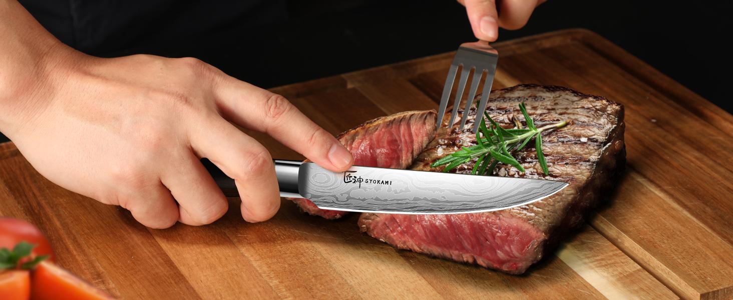 【TikTokShopSpringGlowUp】 SYOKAMI [UPDATE] Kitchen Knife Set with Magnetic Block and Sharpener 14 Piece Knife Set 360° Rotatable Holder Ultra Sharp High Carbon Stainless Steel Knives Sets with Steak Knives, Anti-slip Ergonomical Handle, Mother's Day Gift