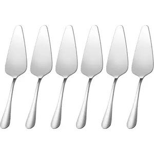 Cake Pie Servers Set,Stainless Steel Pizza Cake Slicer Server,Cake Cutter with Serrated Edges for Kitchens Restaurants Brithday Parties Set of 6