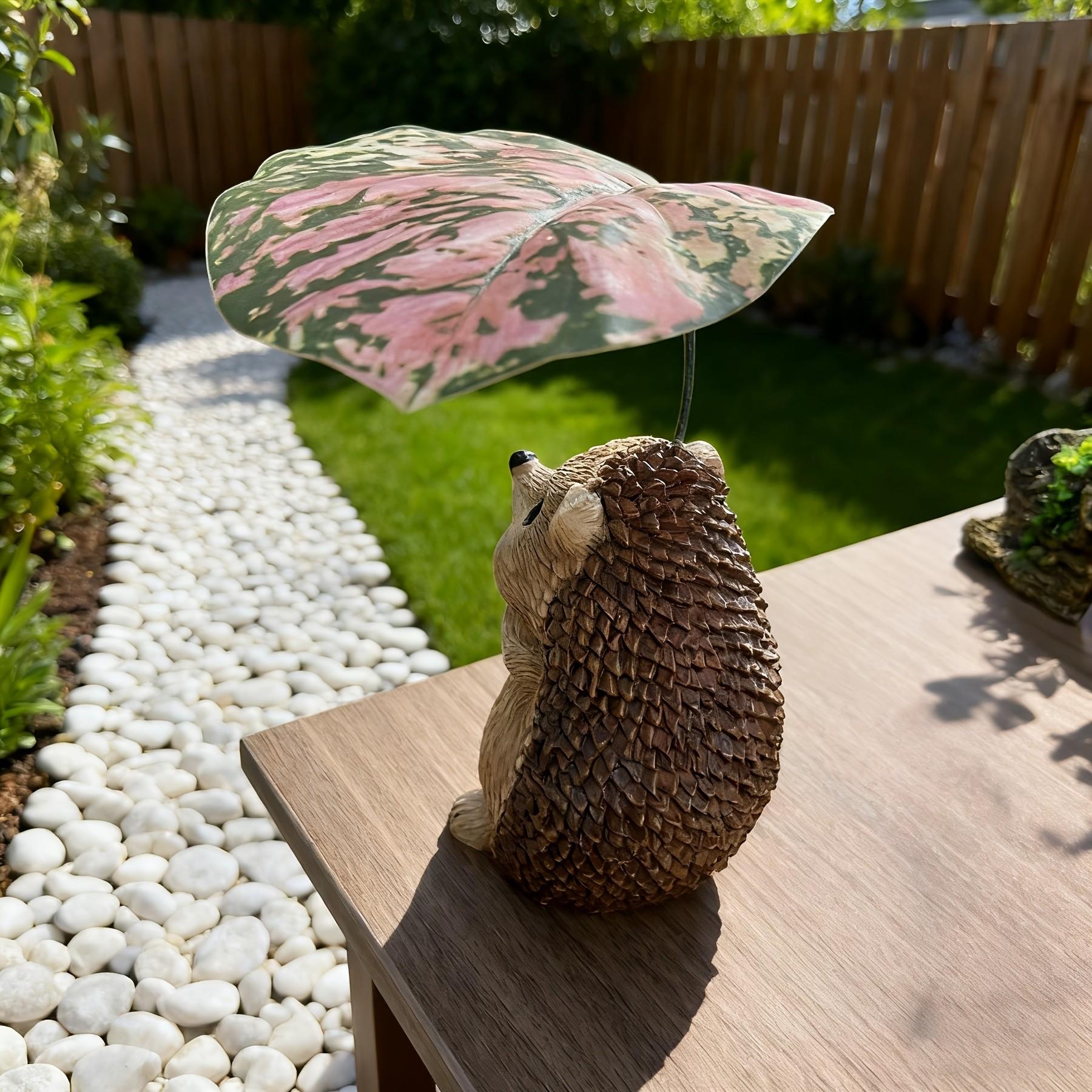 Resin Hedgehog Statue, Charming Garden Ornament for Outdoor Patio Lawn Bonsai Decor, Durable Animal Figurine, Ideal Gift for Garden Lovers