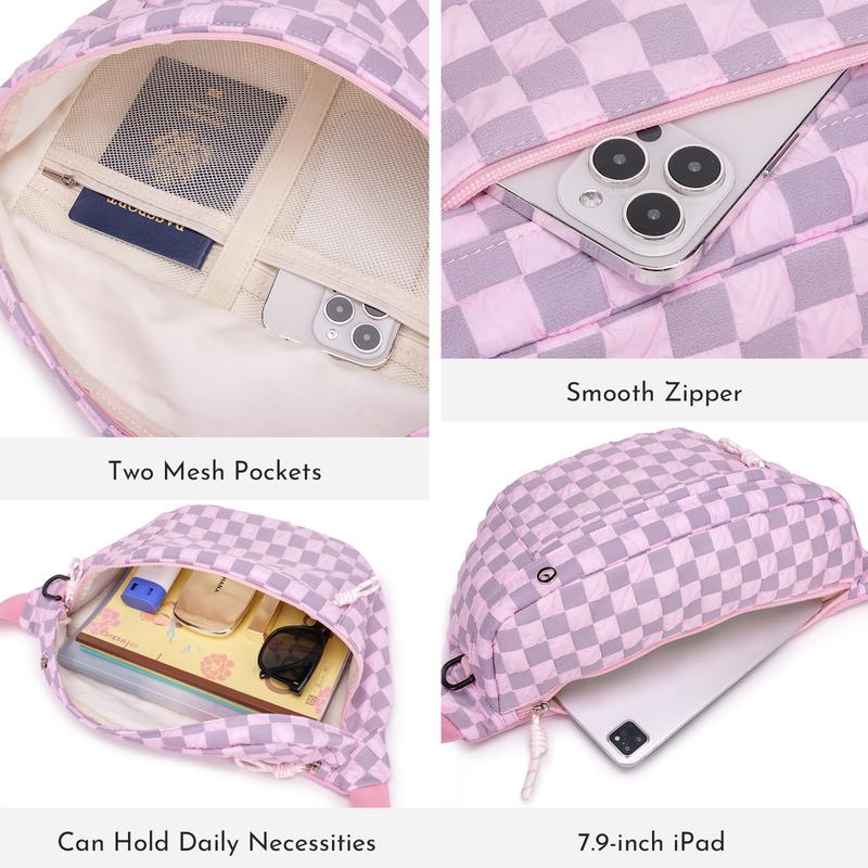 CN6089  Casual Versatile Large CapacityCrossbody Bag, Niche Design CheckerboardWaist Bag Phone Bag, Multi-functionalFashion Essential for Easy Travel andExpanded Storage  TikTokShopHolidayHaul