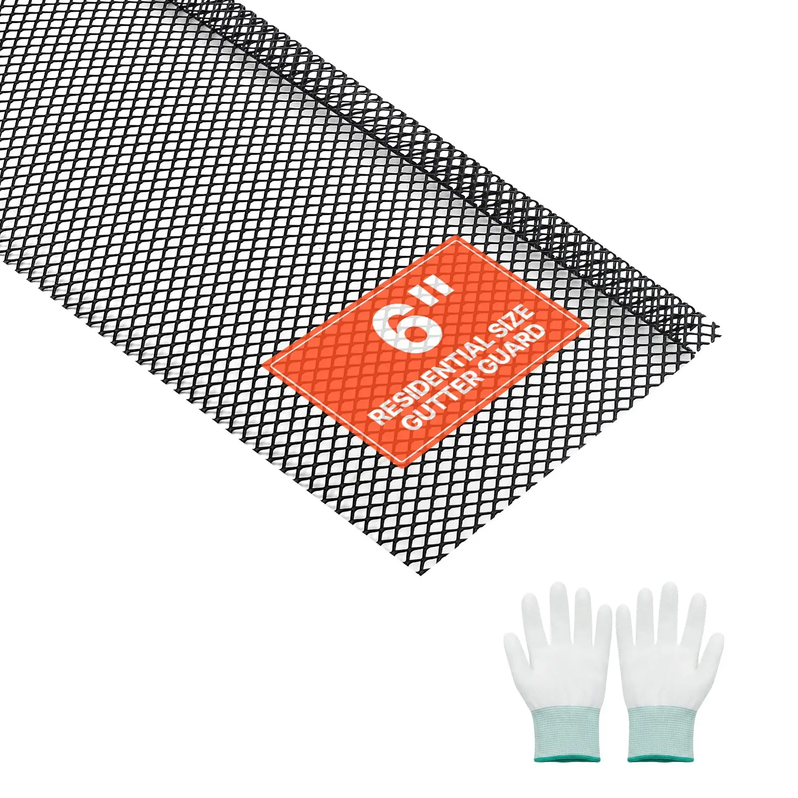 VEVOR 25 Pack Powder-Coated Steel Leaf Guard, 6 in Screen, Heavy-Duty 75ft Length, 0.04 in Thickness, Debris Block, Easy DIY Install for DIY Users, Fits 6" Standard Gutters, Black
