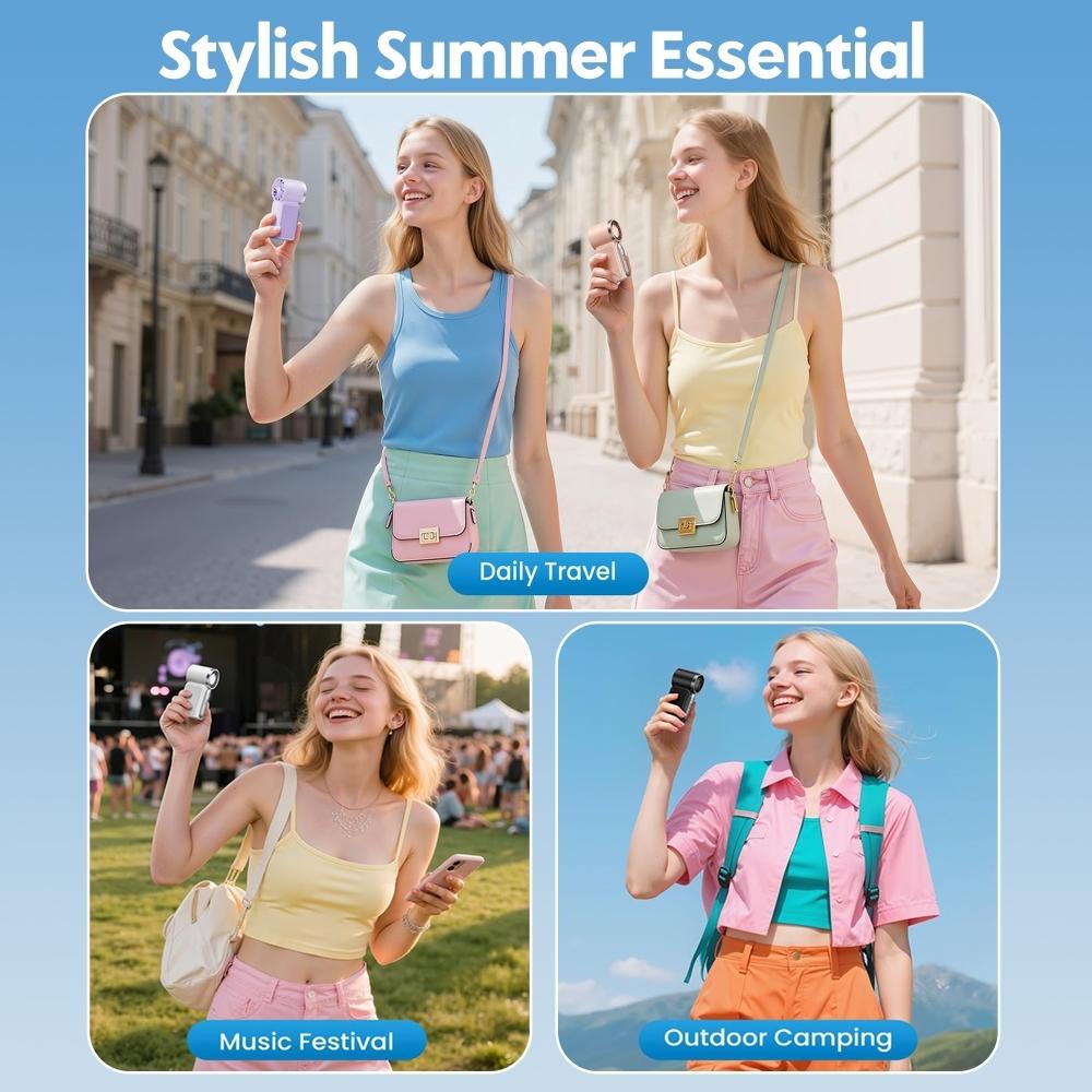 New X688 High-speed Mini Handheld Small Fan Phoenixes USB Rechargeable Battery Life Turbine Portable Outdoor Fan