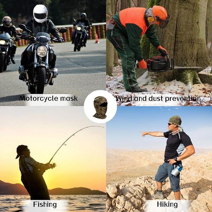 5PCS Camouflage for winter Balaclava Face Mask UV Protection Men Women Sun Hood Tactical Motorcycle Fishing Hiking Cycling Neck Gaiter Breathable Bandana  Gaiter for Multifunctional Windproof Sports