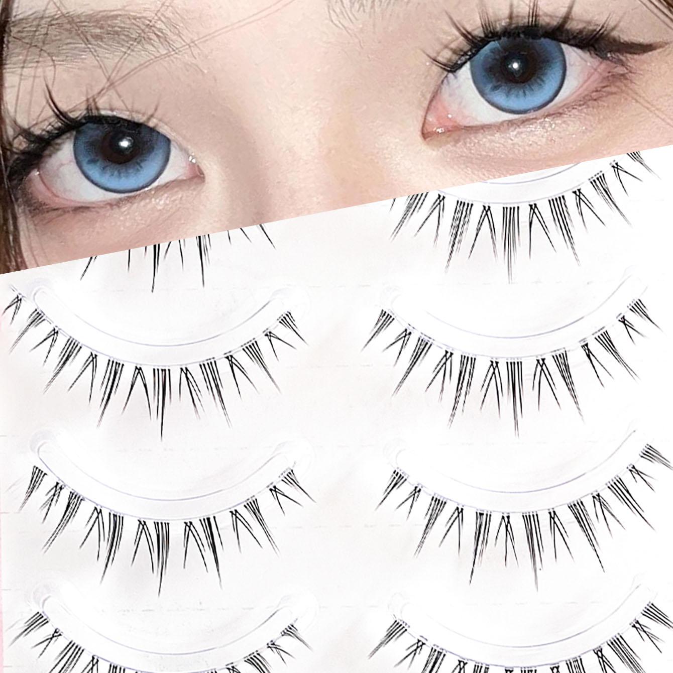 Babydoll Style Natural False Eyelashes, Soft Smooth Cartoon Fairy Design, Perfect for Role Play, Reusable, Single Unit