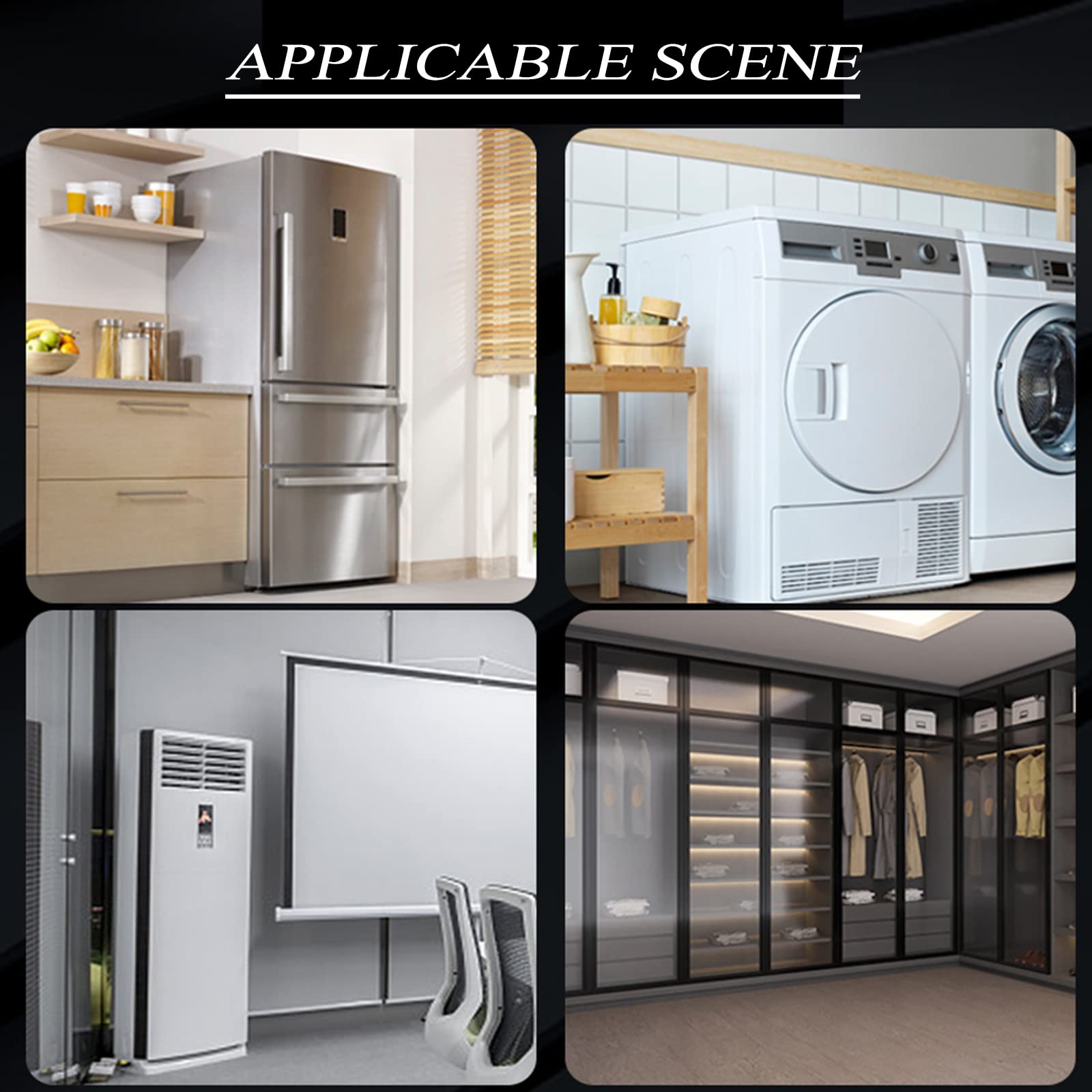 2-Piece Refrigerator Stand with Casters, Washing Machine Stand, Heavy-Duty Appliance Stand, Portable Washer-Dryer and Refrigerator Stand with Casters, Telescoping Appliance Casters with Brakes