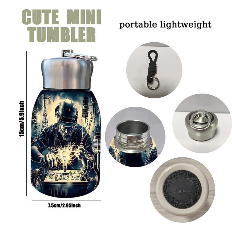 1pc 10.5oz Stainless Steel Tumbler - Leak-Proof, Insulated, Reusable, Hand Wash Only, Chic & Practical, **Master of Current Art Design**, Ideal for Office, Camping or Holidays, Perfect Holiday Gift Item, Durable Drinkware, Office Essentials