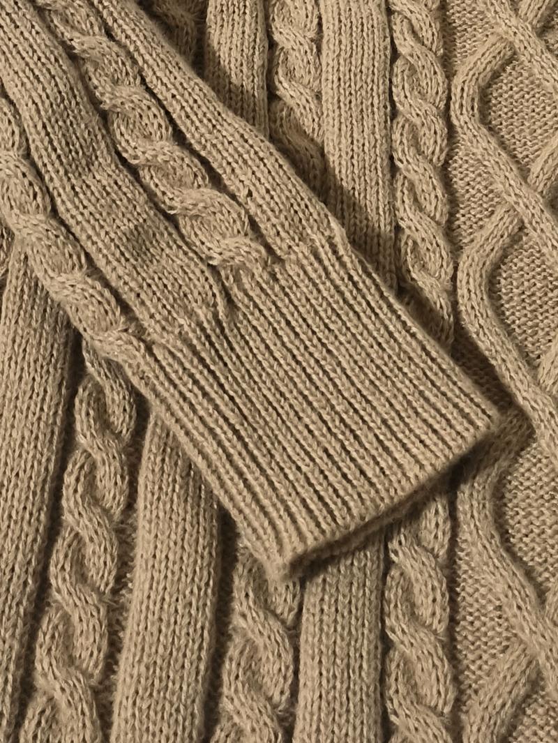 Sweaters for Women Oversized Crewneck Long Sleeve Casual Knit Pullover in Cable Knit Pattern, Solid Color, Fashionable & Elegant Tops White cardigan Skirts Drop Shoulder