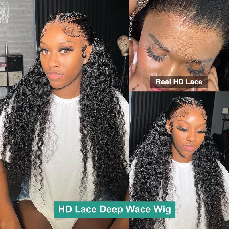 Deep Wave 13x6 Hd Curly Lace Front Human Hair Wigs Pre Plucked 13x4 Water Wave Lace Frontal Wigs For Women 180% Density