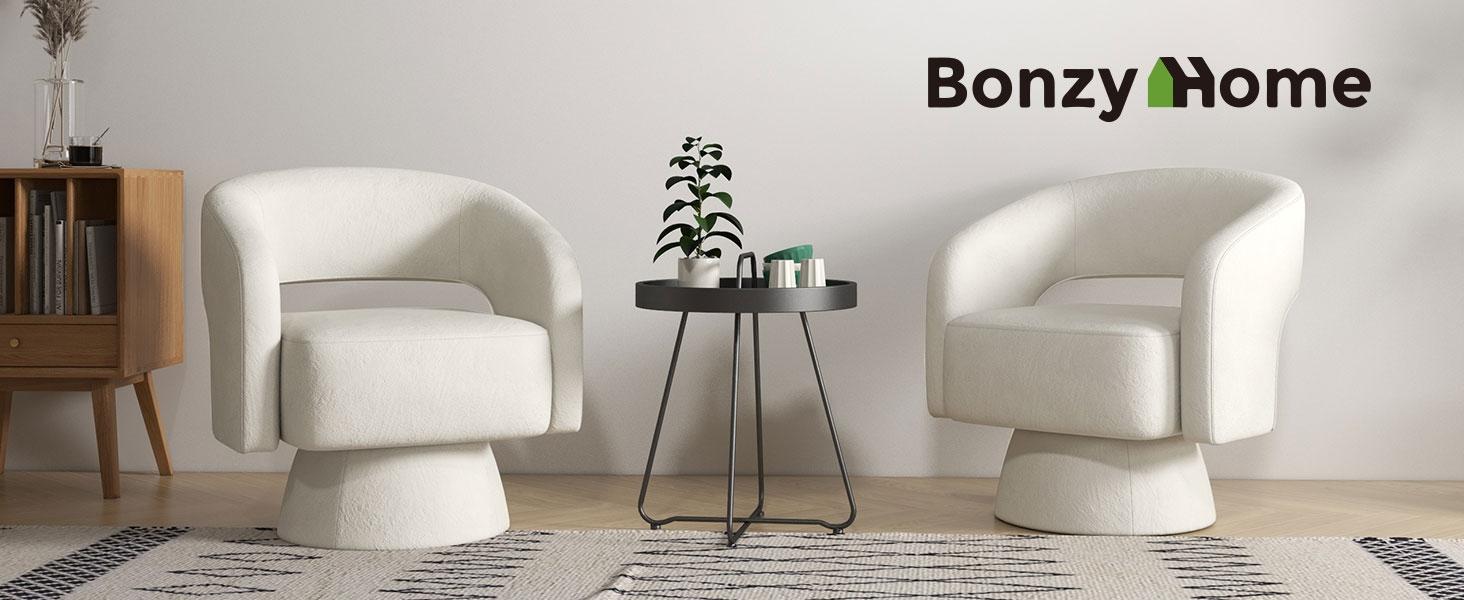 [SpringStatements] Hertford 21.3" Wide swivel chair, modern luxury velvet decorative chair, comfortable round armrests, 360-degree rotating bucket chair, suitable for living room, bedroom office, beige