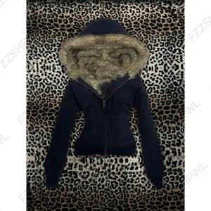 Cute Fashion Chic Y2K Hooded sweatshirt Rock Goth Hip Hop Streetwear High street Clothes Casual Classic Minimalist Top Loose
