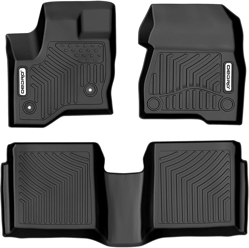 OEDRO Floor Mats Fit for 2009-2019 Ford Flex, Unique Black TPE All-Weather Guard Includes 1st and 2nd Row: Front, Rear, Full Set Automotive Liners Truck Accessories Car Accessories Women