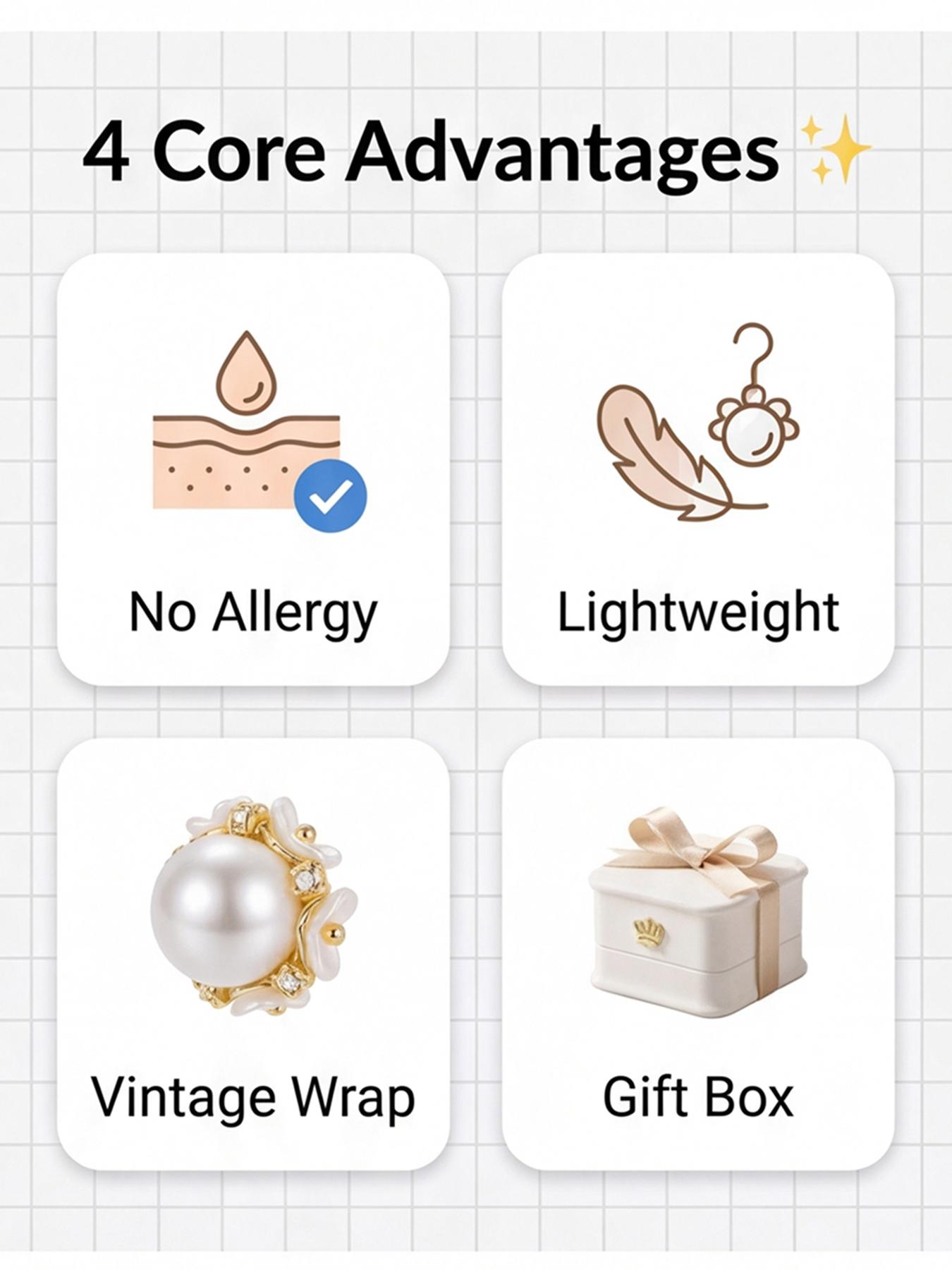 Women's Hypoallergenic Lightweight Titanium Steel Pearl Huggie Earrings, Dainty Vintage Wrapped Design Fashion Jewellery for Everyday Wear Gift for Her