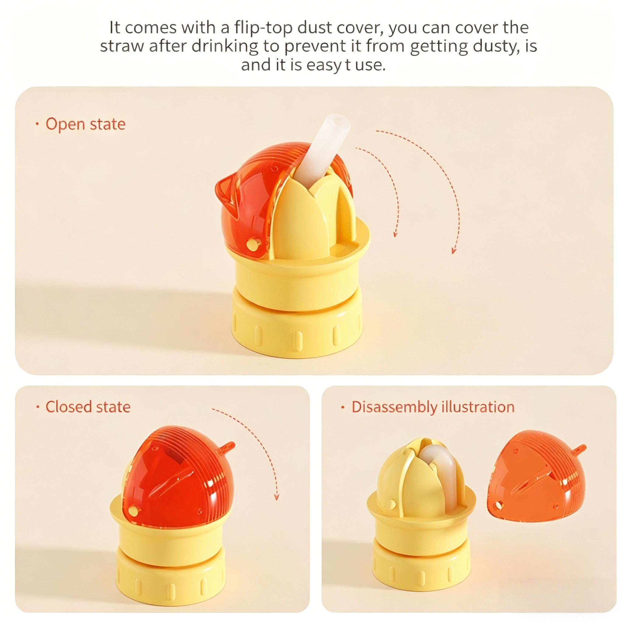 1PCS Kids Water Bottle Straw Conversion Lid Universal Fit Juice Cup Leakproof Flip Top Food Grade Safe Shatterproof For Toddlers Kids Portable Drinking Accessory