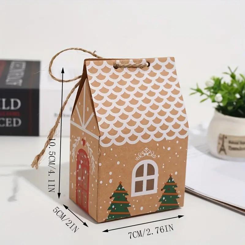 Kraft Paper Gift Box, 24pcs/set Christmas Themed Candy Box, Biscuit Candy Packaging Box, Gift Wrapping Supplies for Wedding Birthday Festival Party