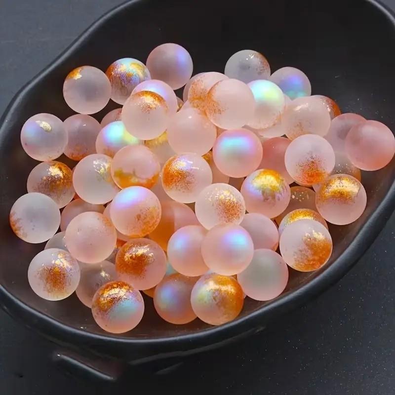 50pcs Glass Crystal Balls, Iridescent Glass Crystal Balls, Blue, Green, Pink & Multicolor Round Shimmering Decorative Balls for Parties, Weddings, Home, Bar, Fish Tank, Patio & Pool Decor, Beading Supplies, Accessories For Beading