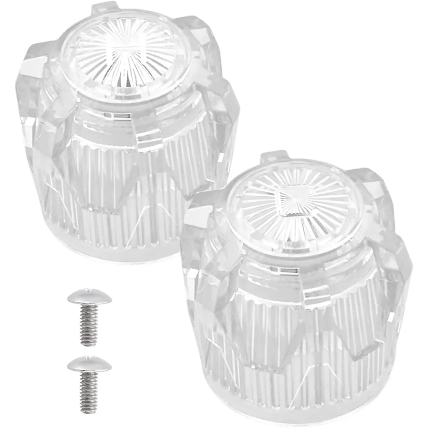 Shower Knob Replacement, Acrylic Bathtub Knobs, Clear Faucet Handles Compatible with Mobile Home Sink Tub Shower, OEM #60-4-9-16 (1 Pair)