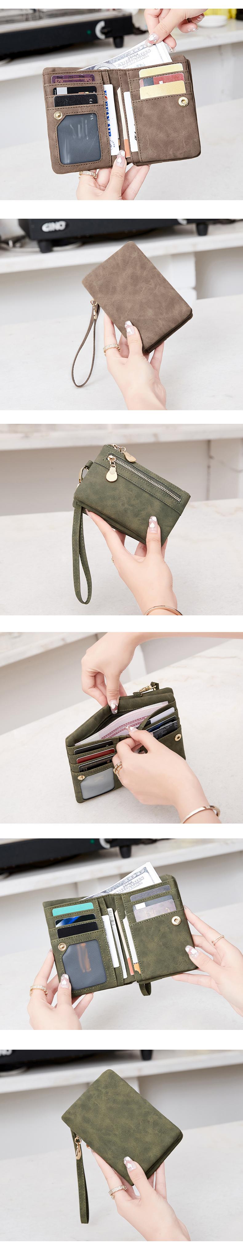 Women's Retro Design Snap Short Wallet with Zip Closure and Wrist Strap, Compact Minimalist Design for Daily Use, Multi-Functional Short Wallet for All Occasions, Christmas Gift, Valentine's Day Gift, Ideal Gift, Fashionable Wallet