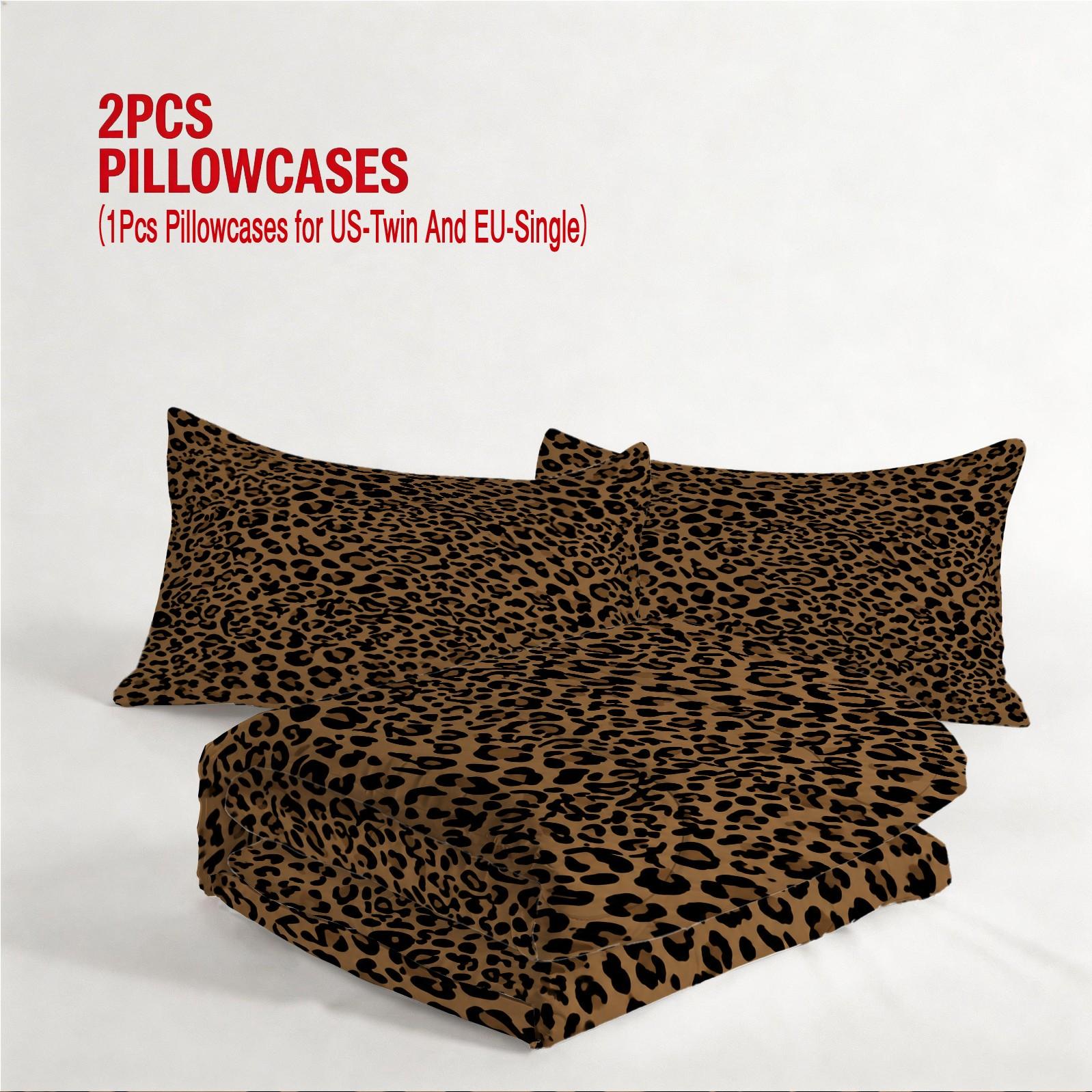 2/3 Pieces Leopard Print Comforter Set (1 Comforter + 2 Pillowcases, No Pillow Inserts), Comfy Bedding Set, Classic Retro Animal Leopard Pattern, Soft Skin-Friendly Fabric Bedding Sets, Home Decor for Women Bedroom, Premium Holiday Gift Option