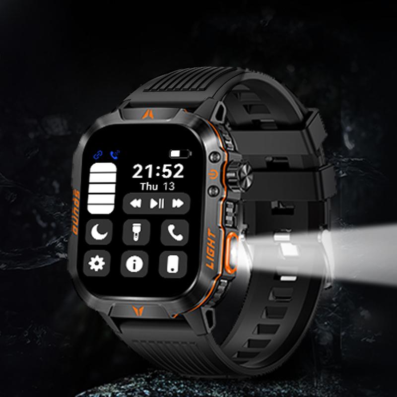 New 2025 manly style Smart Sports Watch With LEDLights Wireless Calling, Message Reminders,Sports Mode, Voice Assistant, Weather Push,Stopwatch, Timer, Stopwatch And OtherFunctions, Smartwatch For Men, CompatibleWith Android And iPhone Phones