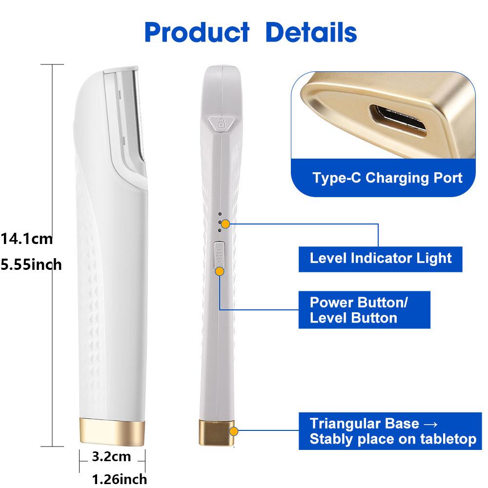 Sonic Dermaplaning Tool for Face Hair Trimmer Peach Fuzz Remover for Face & Eyebrows, Rechargeable Cordless Portable Shaver with 6 Replacement head ,Rechargeable Dermaplanes Razor, Multifunctional Hair Shaver