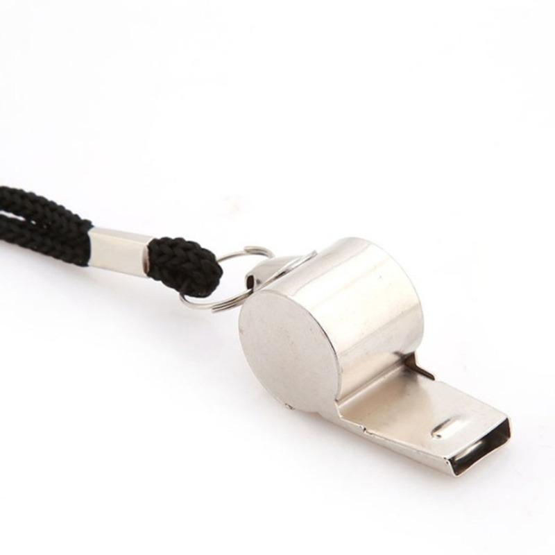 Stainless Steel Mini Whistle First Aid Whistle Soccer Football Basketball Volleyball Hockey Baseball Sports Referee Whistle Survival Outdoor Volleyball Gear