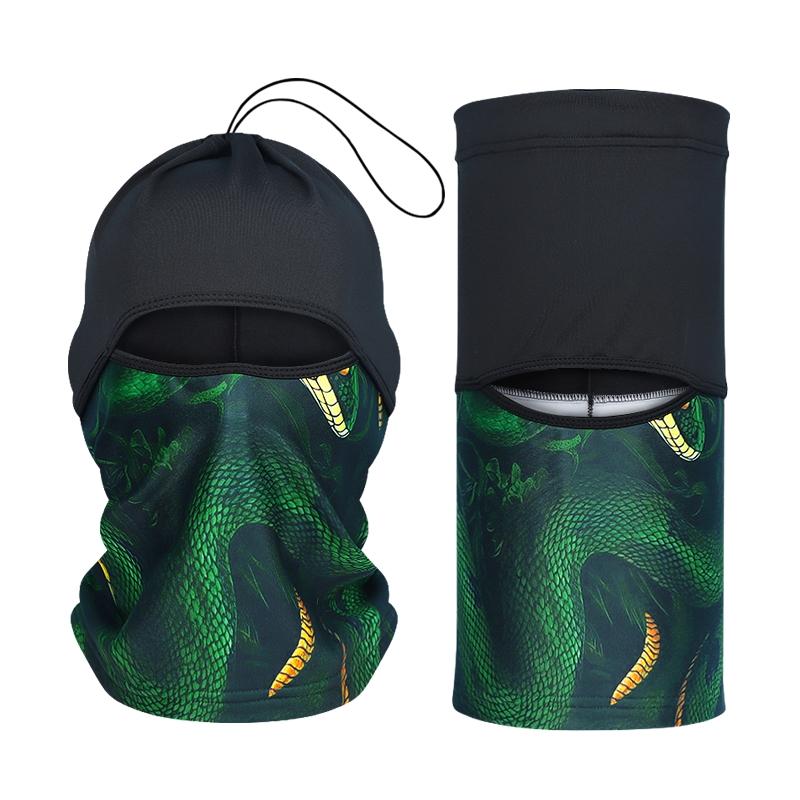 Winter Thickened Warm Head Cover, Multi-Function Face Mask Scarf Hat, Stylish Print Balaclava for Outdoor Sports Ice Fishing Cycling Hiking Skiing