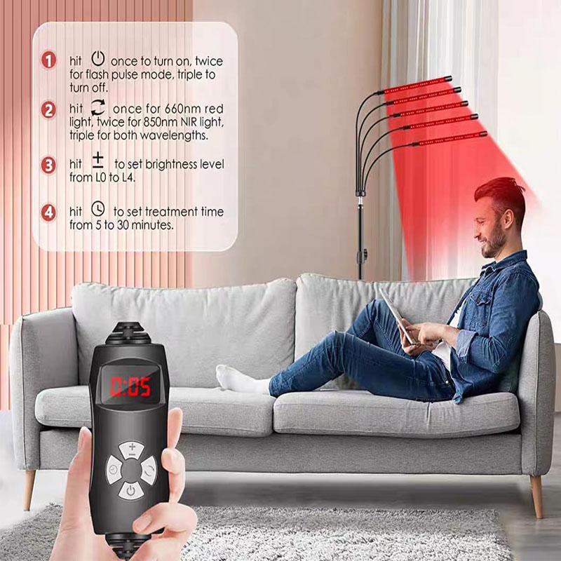 USB4-tube 660 nm 850 nm near-infrared light panel red light with timer surface and body household device with adjustable bracket