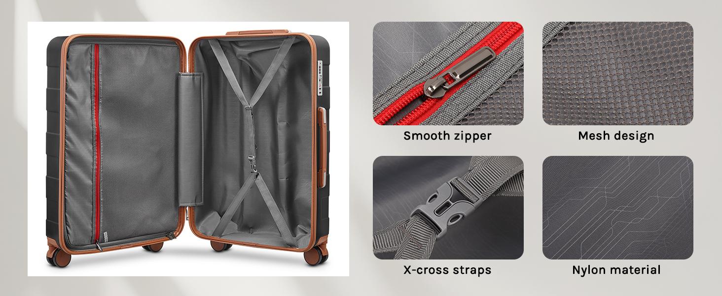 28 inch Travel Luggage Suitcase Set Large Capacity, Lightweight Durable, TSA Lock, Smooth Spinner Wheels, YKK Zippers