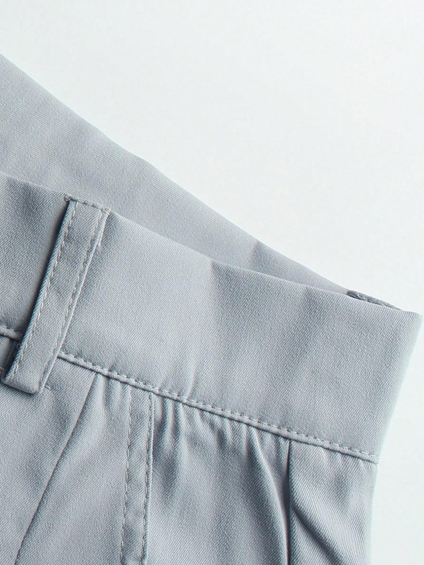 Men's Versatile Solid Color Wide Leg Pants, Unique Button Design, Fitted Style Perfect for Parties and Daily Wear, Casual Fitted Trousers