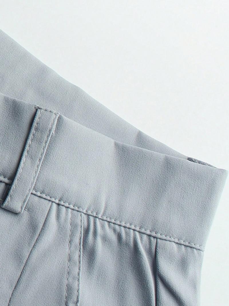 Men's Casual Street Comfy Versatile Solid Color Wide Leg Pants, Unique Button Design, Fitted Style Perfect for Parties and Daily Wear