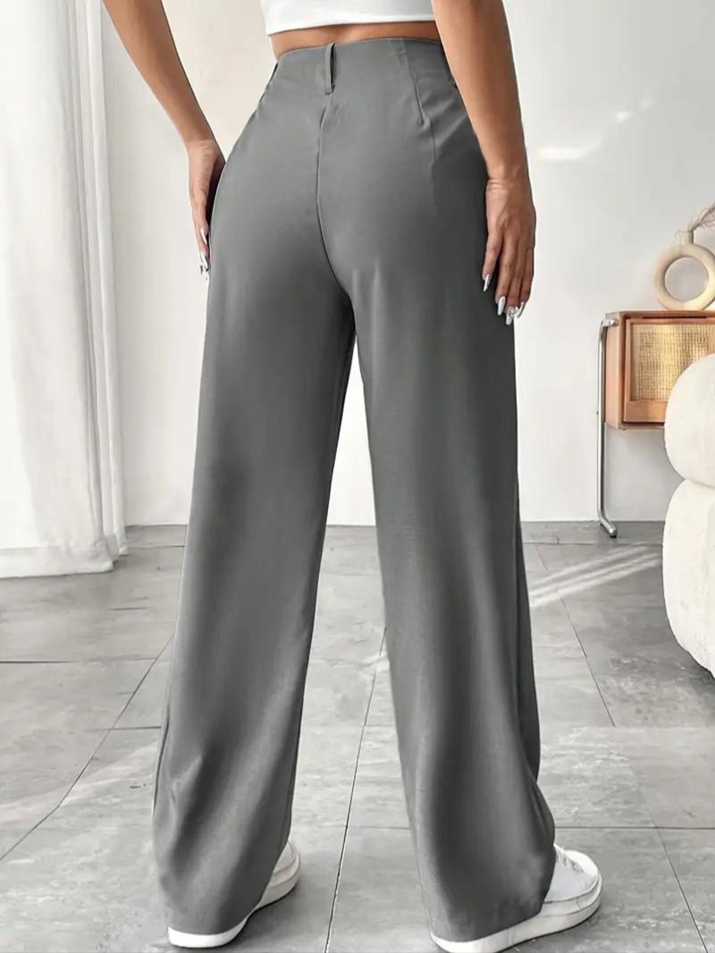 Elegant High-Waisted Wide-Leg Pants, Slimming Fit Spring Summer Fashion, Versatile Casual Business Wear, Long Comfortable Trouser Elegant High-Waisted Wide-Leg Pants, Slimming Fit Spring Summer Fashion, Versatile Casual Business Wear, Long Comfortable Trouser