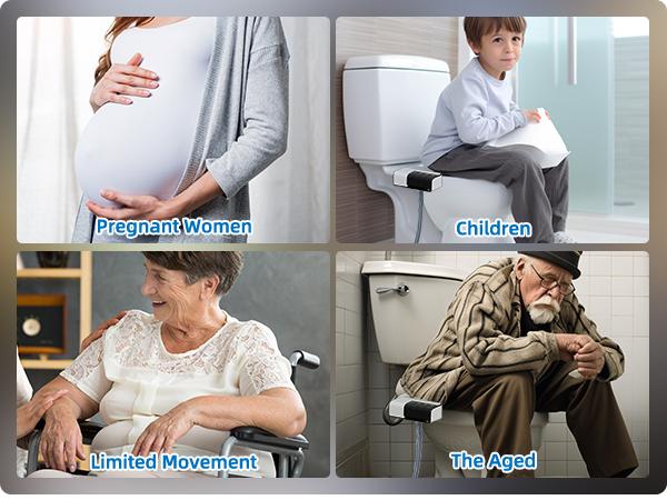 Hibbent Bidet Attachment for Toilet, Non-Electric Dual Nozzle for Frontal & Rear Wash, Adjustable Water Pressure Control, Fresh Water Bidet Toilet Seat, Self Cleaning Water Sprayer, Dark Black  fathersdaygift