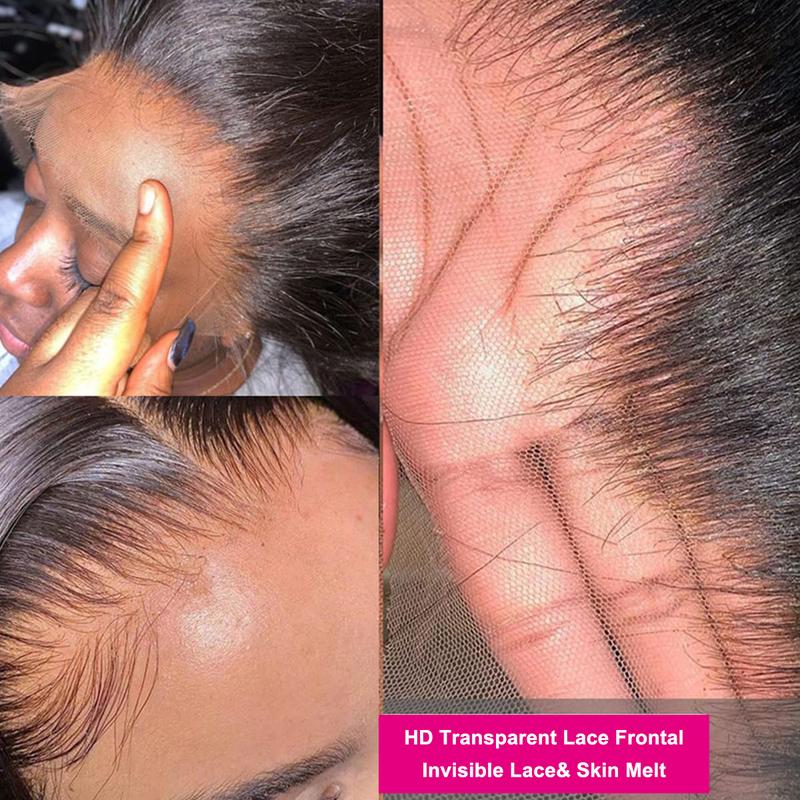 Tuneful HD Transparent 13x6 Lace Front Hair Wigs P4/27 Highlight Raw Brazilian Body Wave Pre Plucked Human Hair Wig 180 Density 99j Lace Frontal Wigs For Women