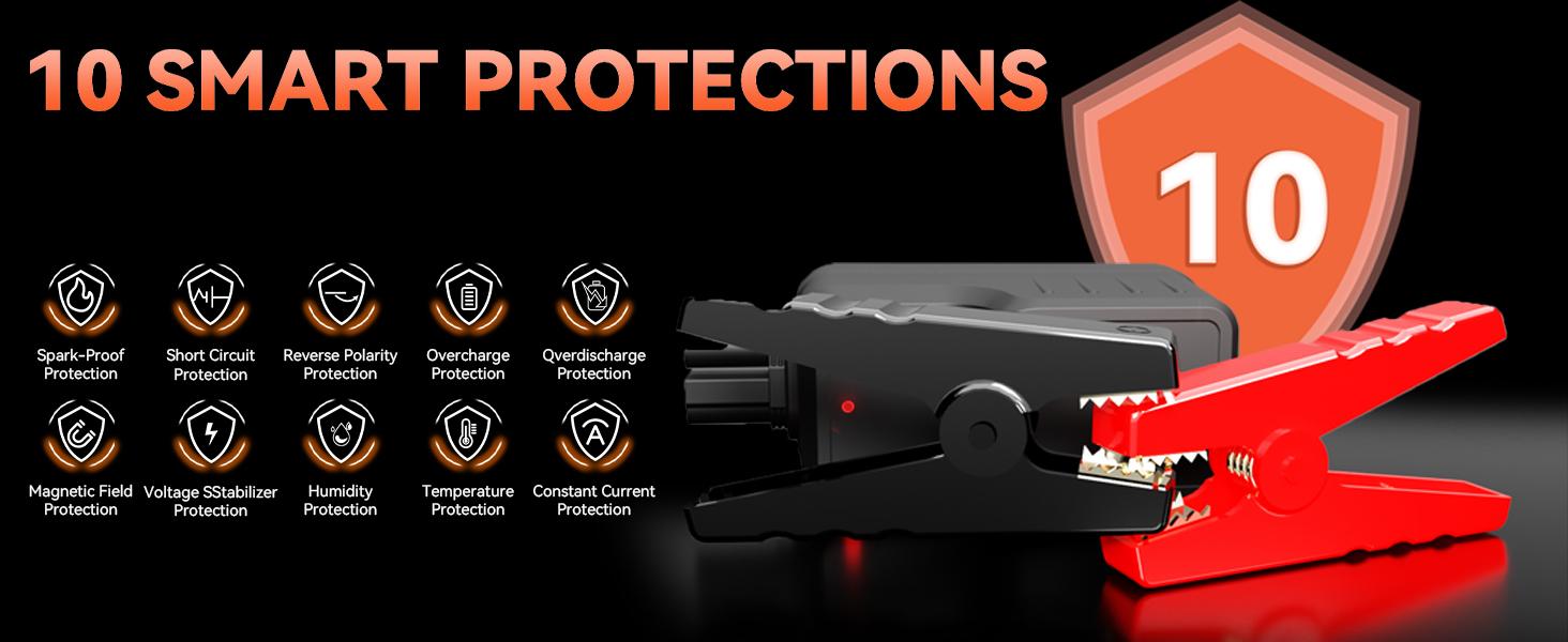 12000mAh Car Battery Jump Starter，start your car with car emergency power starter, which can also charge your phone，There are also three modes of LED lights Outdoorfun Automotive Vehicle