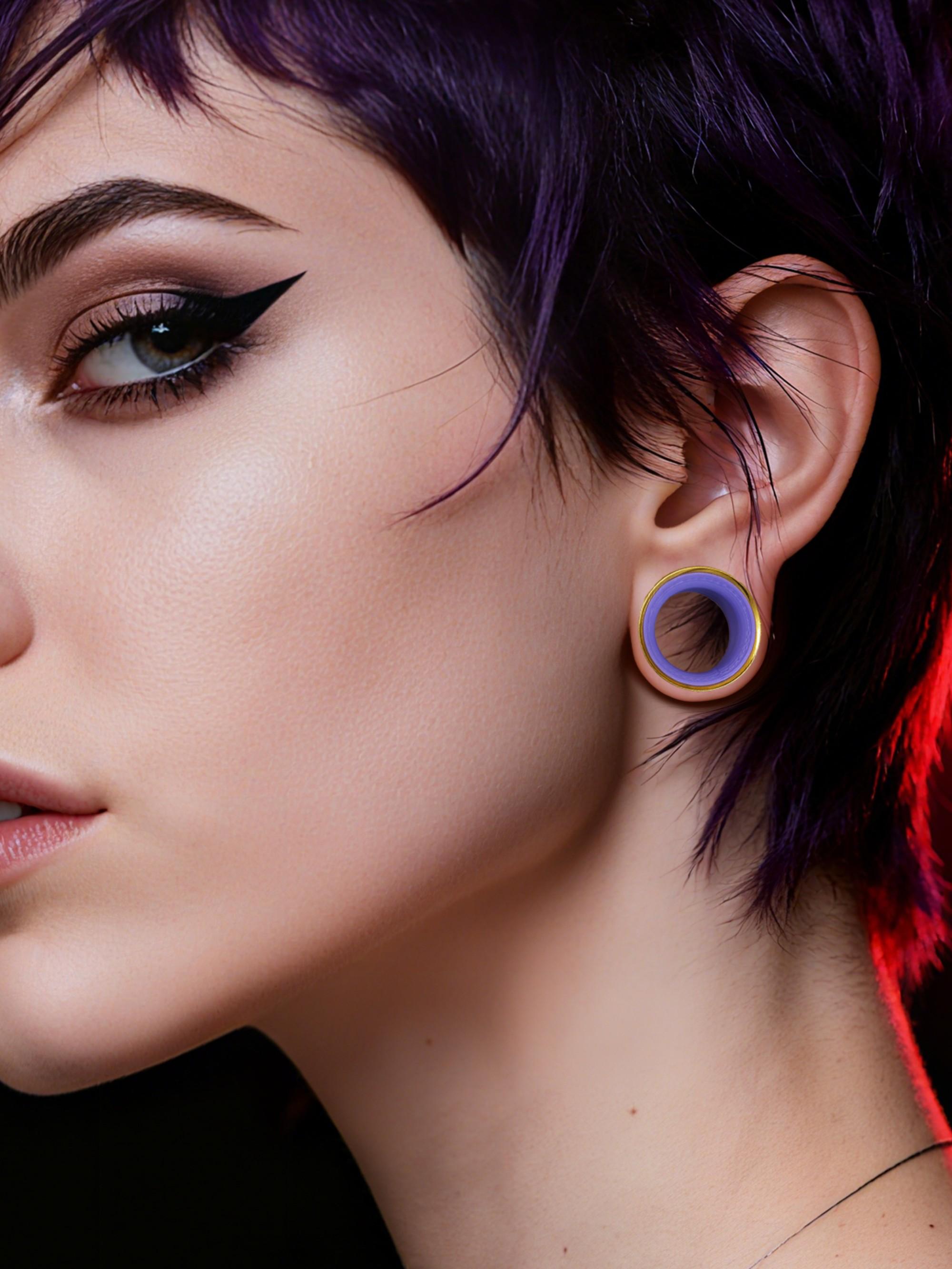 vanku 2pcs Fashion Translucent Ear Tunnels, Stainless Steel Double Flared Piercing Gauges, Hypoallergenic Body Jewelry for Ear Stretching