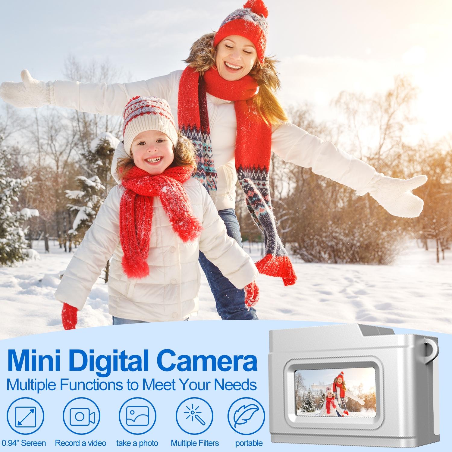 Mini Keychain Digital Camera, Pocket-Size Mini Compact Camera, Portable Vlogging Camera, 2MP 1080P Small Camera with 32GB Card, Video Recorder with Long Battery Life for Travel, Party and Vlog