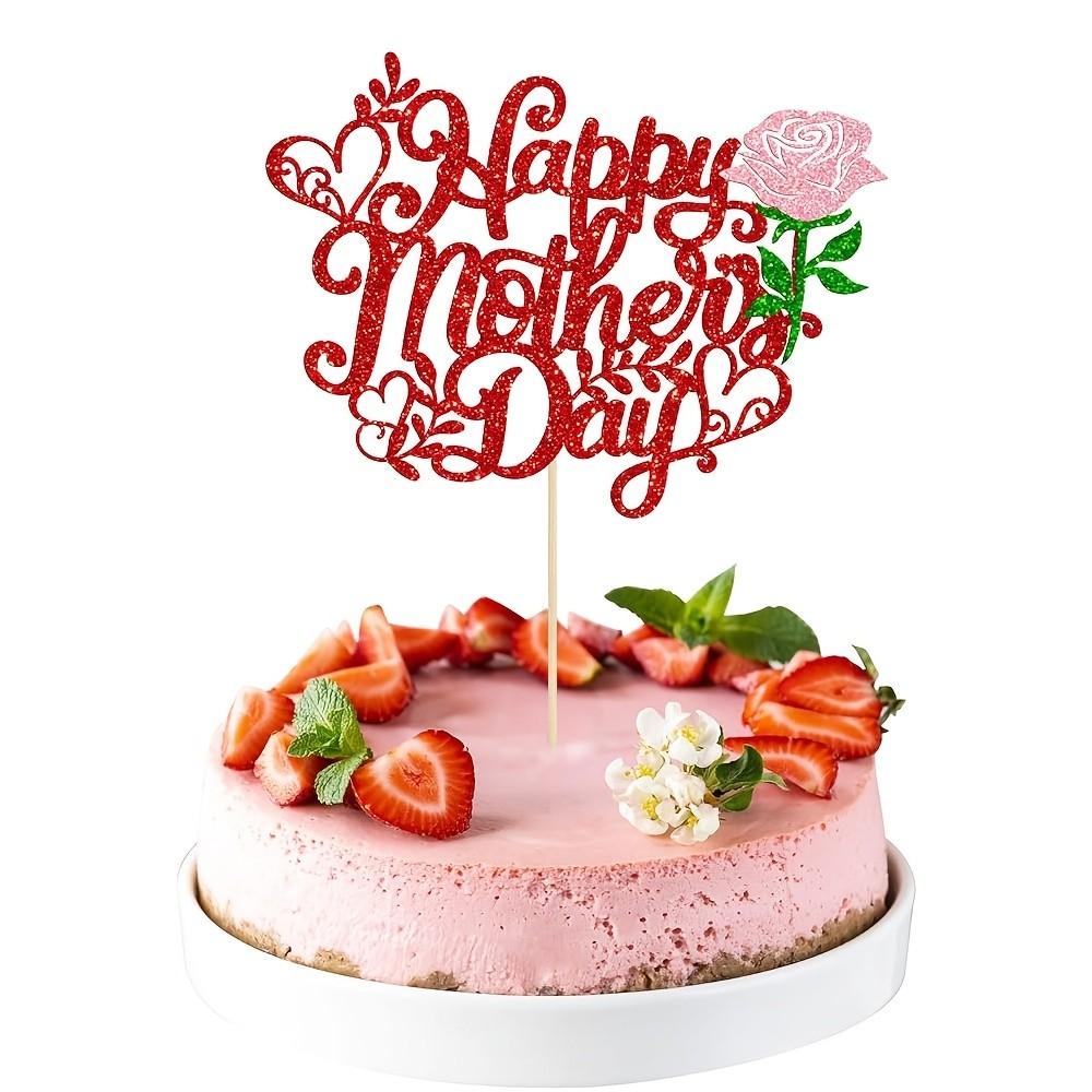 Mother's Day Carnation Themed Birthday Party Cake Decorations