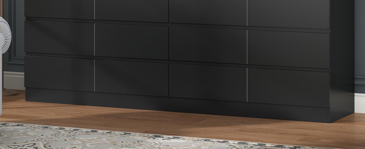 12 Drawer Black Dresser with Charging Station & Led Lights,Modern Wide Dresser, Large Dressers Organizer with 4 Open Cubbies Sideboard Buffet Cabinet 12 Drawer Black Dresser with Charging Station & Led Lights,Modern Wide Dresser, Large Dressers Organizer with 4 Open Cubbies Sideboard Buffet Cabinet