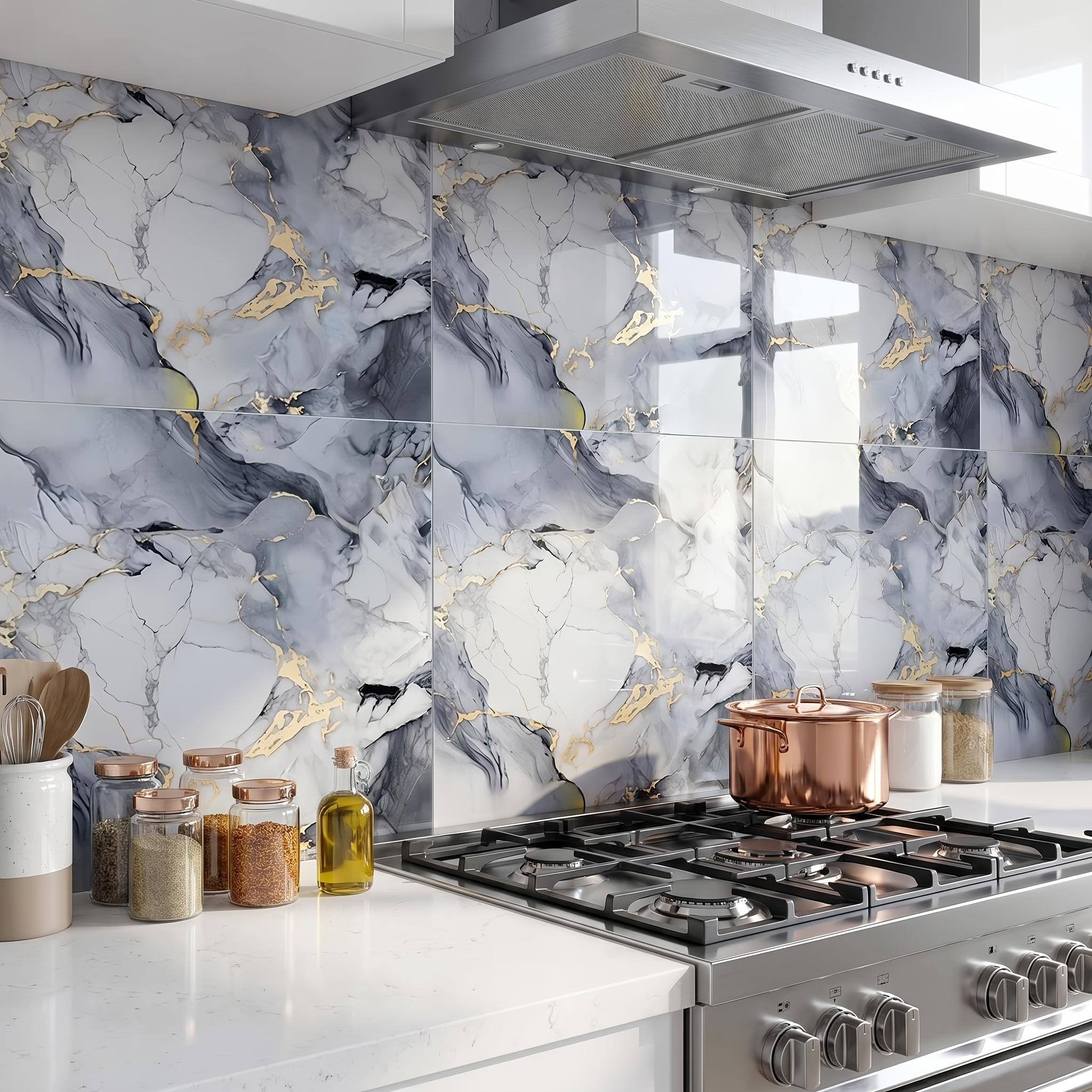11/22 pack, Vinyl wall stickers, Gutto5 self-adhesive marble pattern wall sticker, thick material, soft and anti-collision, multiple marble patterns, moisture-proof and easy to clean, suitable for wall decoration, kitchen and bathroom walls