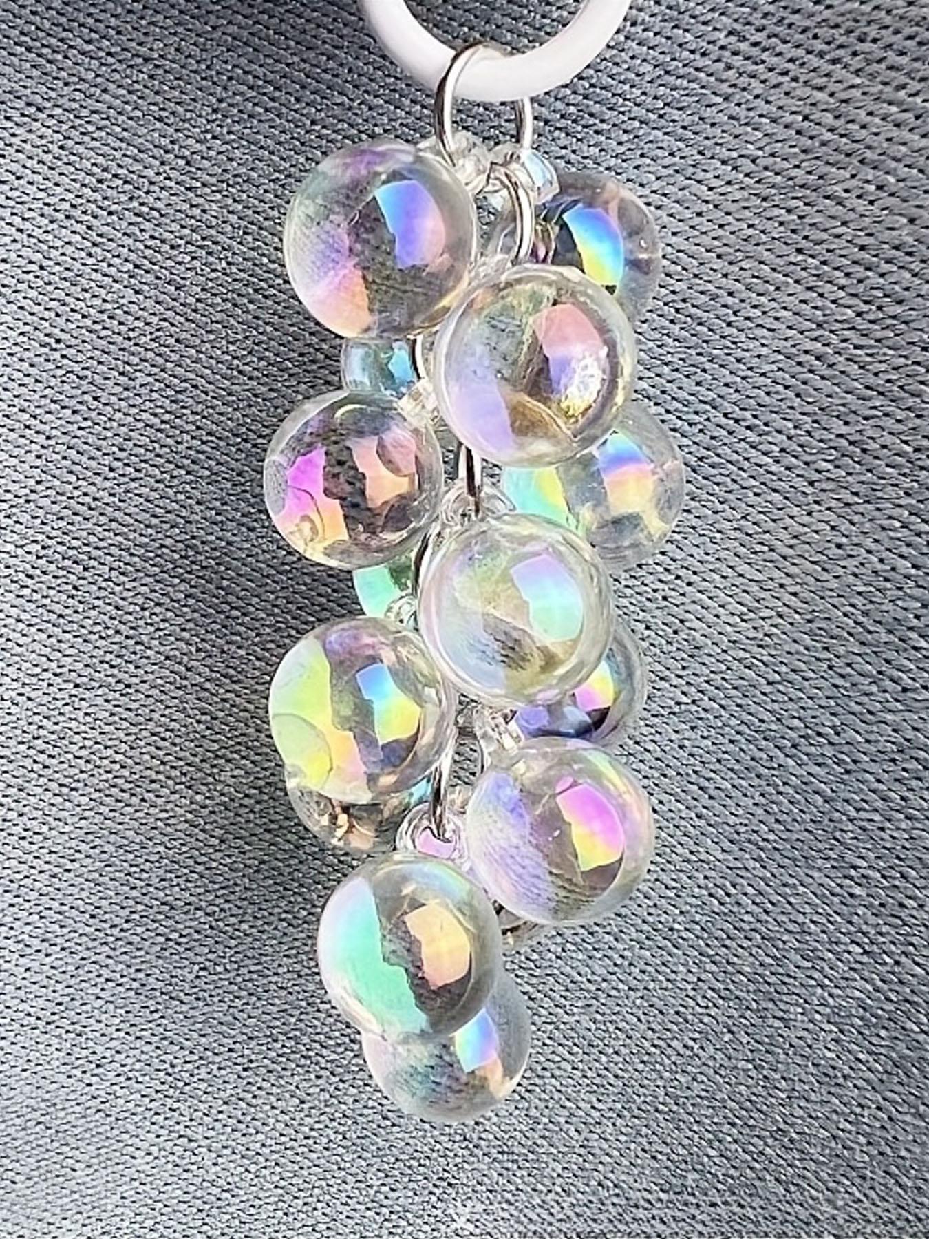 A New 16MM High-Transparency Uv-Coated Colorful Grape Bead Short Mobile Phone Chain, Suitable for Bags And Keychains, Available in Various Colors