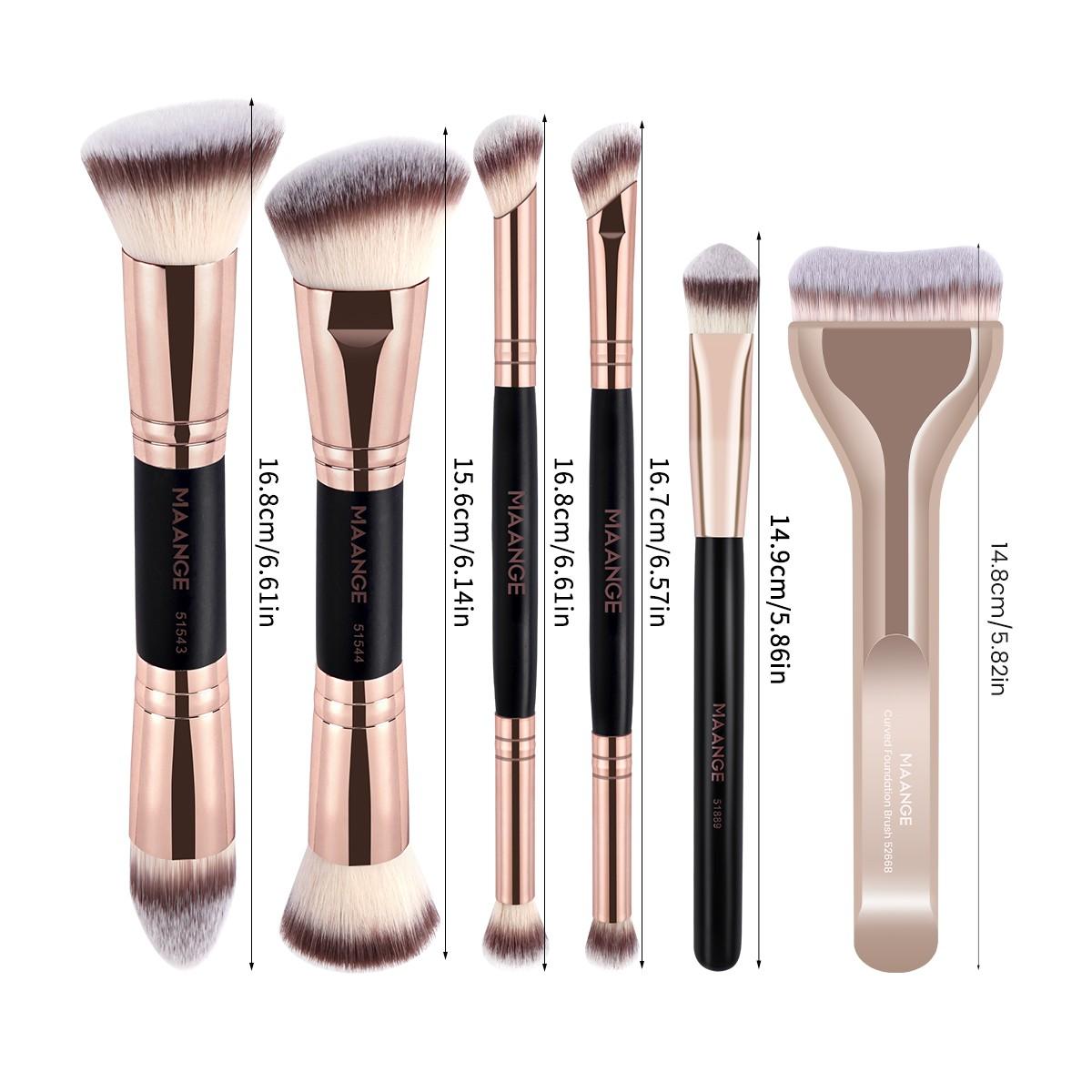 Maange 6-Piece Makeup Brush Set, Includes Foundation Brush, Concealer Brush, Blush Brush, Essential Makeup Tools, Perfect for Daily Use