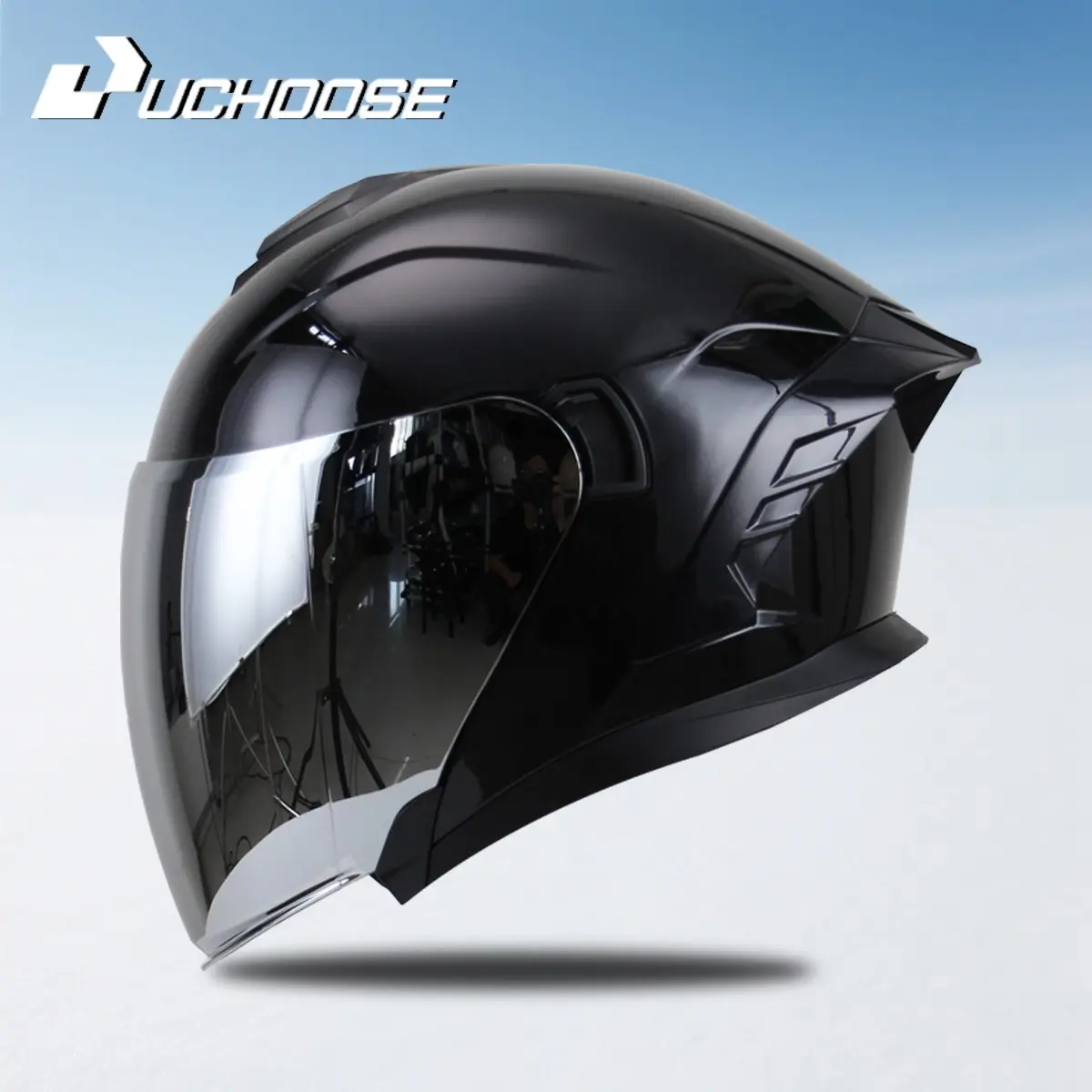 Motorcycle Half Helmet with Dual Long Lenses, Stylish Design for Men and Women, Dot Certified for Safety