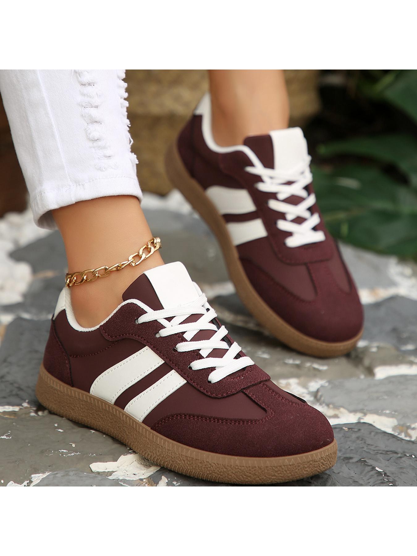 Versatile Retro Trainers, 2 Colors, Suede Patchwork, All-Season Casual Shoes