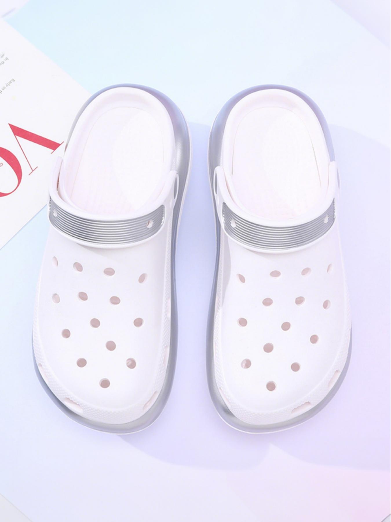 Women's Fashionable Solid Color Clogs, Casual Comfortable Breathable Non-slip Clogs, All-match Soft Sole Clogs, Thick Sole Slippers for Daily Wear