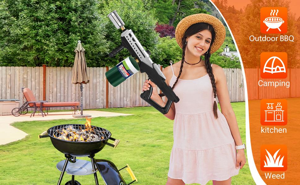 Kitchen Torch, Propane Torch Blow Torch, Food Culinary Torch for Outdoor Cooking, Campfire Starter Grill Torch, BBQ Torch for Steak & Creme Brule Christmas Gift Ideas